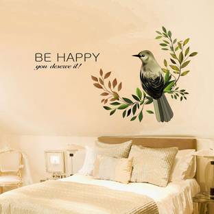 new way decals 10 cm happy bird with be happy quotes Removable Sticker
