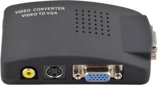 GVAAS TV / AV S Video RCA Composite to VGA PC Monitor Converter (With DC - 5 Volt Adapter) Box (PAL to VGA) For CCTV/DVR/DVD Media Streaming Device