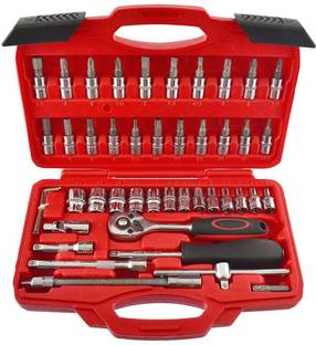 Inditrust 46pcs 1/4-Inch Socket Set Tool Torque Wrench Combo Tools Kit Car Repair Tools Set Socket Set Socket Set Socket Set