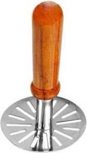 OPAS Stainless Steel Potato, Vegetable & Pav Bhaji Masher with Wooden Handle Wooden Masher Wood, Steel Masher