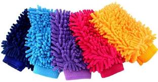 Right Traders Double Sided Microfiber Wash Mitt Gloves,Dust Cleaning Gloves,Vehicle Washing Multipurpose House Car Glass LCD Cleaning Dust Mop