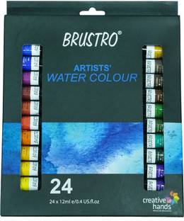 BRuSTRO Artists’ Watercolour Set of 24 Colours X 12ML Tubes