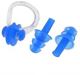 ArrowMax SWIMMING EARPLUGS AND NOSEPLUG 100% SILICONE (BLUE) BY ONE SHOT RETAIL Ear Plug & Nose Clip