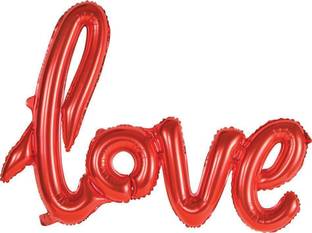 BashNSplash Solid Love Foil Balloon Valentines Day Decoration red (PACK OF 1) Letter Balloon