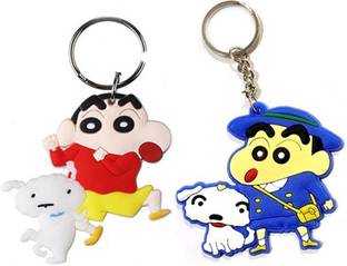 MGP FASHION Shinchan school uniforn and cute shiro crayon pvc rubber plastic single sided keyring combo Key Chain