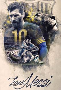 Lionel Messi Poster For Room & Office (13 Inch X 19 Inch, Rolled) Paper Print