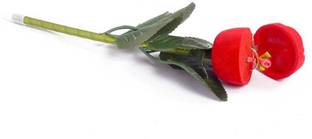 FLYSKY New Creation Good Quality Ring Rose Flower Ring Case Gift Box With Light & Music(I LOVE YOU) Red Rose Artificial Flower