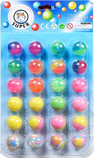 AutoVHPR Set of 24 Multicolor Beautiful Crazy Spin Balls for Children to Play Jumping Ball