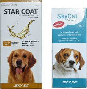 skyec STAR COAT skin and coat Tonic for Dogs and coat with SkyCal Pet Health Supplements