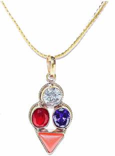 RUDRA DIVINE Sagittarius Zodiac semi Precious Gemstone Fortune Lucky Pendant Dhanu Rashi Pendant with 100% Real semi Precious stones Gold-plated Coral, Ruby, Zircon, Sapphire Stone, Alloy, Crystal Pendant