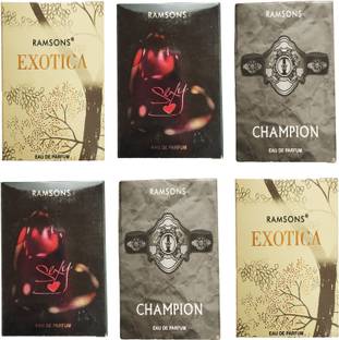 RAMSONS EXOTICA POCKET PERFUME 18ML+SEXY HEART POCKET PERFUME 18ML+ CHAMPION POCEKT PERFUME 18ML Eau de Parfum  -  18 ml