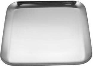 Shri & Sam High Grade Stainless Steel Heavy Weight Robusto Square Tray, Awesome Shape, Silver Color, 26 cm Tray