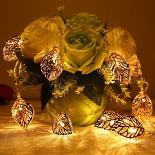 PragAart 16 LEDs 3.18 m White, Yellow Steady Leaf Rice Lights