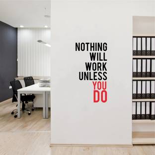 Decal O Decal 1 Wall Decals ' Nothing Will Work Unless You Do ' Wall Stickers (PVC Vinyl,100cm x 55cm )Multicolour) Self Adhesive Sticker