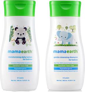 Mamaearth Daily Moisturizing Baby Lotion, 200ml änd Gentle Cleansing Shampoo for babies (200 ml, 0-5 Yrs)