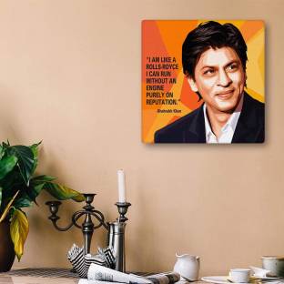 100yellow Shahrukh Khan Canvas Popart With Wooden Frame(10 X 10 Inch.) Canvas 10 inch x 10 inch Painting
