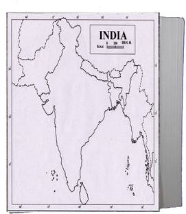 क्राफ्टवॉफ्ट PHYSICAL MAP OF INDIA सादा A4 प्रोजेक्ट पेपर