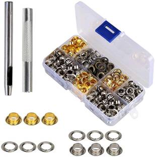 DIY Crafts Grommet Setting Tool Metal Eyelets with Storage Box 1/4 inch Inside Diameter(Pack of 200 Pcs)