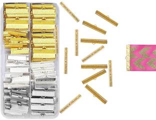 DIY Crafts Ribbon Bracelet Pinch Crimp Clamp End, 20mm and 25mm (Pack of 125 pcs)