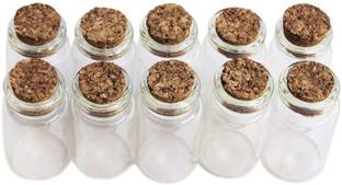 DIY Crafts 5ml Small Mini Tall Clear Glass Bottles/Jars (combo of 10 Pcs) 5 ml Bottle