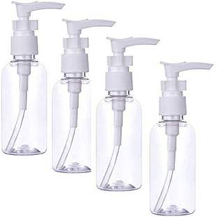 DIY Crafts Transparent Travel Bottles Pump Bottle Lotion Dispenser(100ml, Pack of 4) 100 ml Bottle