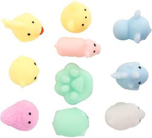 ANABGI Set of 10 Kawaii Slow Rising Squishy Squeezen Random Pattern Cute Mini Fidget Toy Stress Reliever Kids Toy Gift (10 Pack) Bath Toy