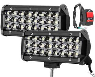 SONSOU ROOF BAR Light 7.5 INCH 24 LED Heavy Duty CREE LED 24 LED Fog Light Bar Waterproof Spot Beam Cube Worklight with Mounting Bracket for Motorcycles and Cars (72W, White Light, 2 PCS) Car Fancy Lights