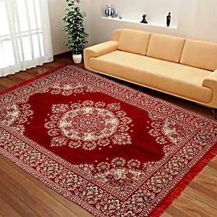 Red N Hot Red Cotton Carpet