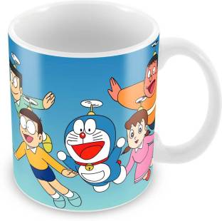 AngaarLook Nobita & Doraemon Cartoon Printed Ceramic Coffee Mug
