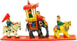 mewar handicrafts Royal Rajasthani Maharaja Procession Wood Handicraft Item 110 Decorative Showpiece  -  10 cm