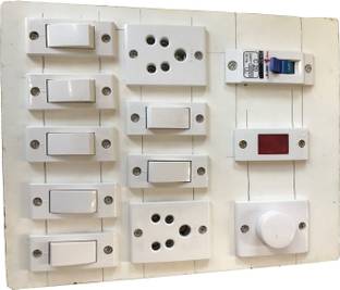 Engarc Heavy Duty Electric Switch Board(7 Switches,2 Sockets,1 Fuse,1 Regulator ,1 Indicator) 6 A Three Pin Socket