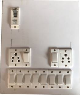 Tinax Electric Switch Board (10 Switches,2 Sockets,1 Mcp) 6 A Three Pin Socket