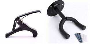 PENNYCREEK Wall Hanger With Guitar Capo (Black) Clutch Guitar Capo
