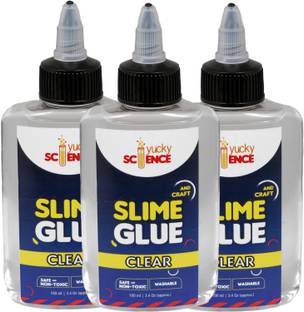 yucky science Slime and Craft Clear Glue (Pack of 3, 100 ml Each Bottle ). Age 3 years and above