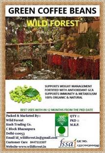WILD FOREST GREEN COFFFEE BEANS 400 GM FOR WEIGHT MANAGEMENT Filter Coffee