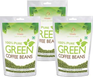 Vihado Nutrition Green Coffee Beans for Weight Management 100g (Pack of 3) Instant Coffee