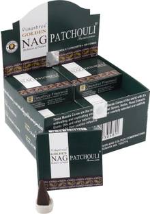 vijayshree golden Nag Patchouli Incense Cone Pack of 12 Pkt of 10 Cones Each (Natural Dhoop Cone/Dry Dhoop/Incense Cone) Floral Dhoop