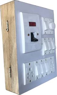 Tinax Electric Switch Board (7 Switches,2 Sockets,1 DP,1 Regulator ) 6 A Three Pin Socket