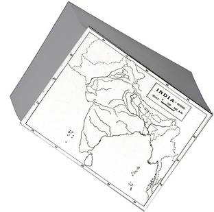 CRAFTWAFT RIVER MAP OF INDIA BLANK A4 67 gsm Project Paper
