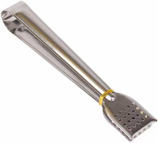 SYGA Stainless Steel Picker Spoon 1 Piece Stainless Steel Perforated Food Clip Bread Clip Barbecue Steak Food Clip 27.5 cm Salad Tongs