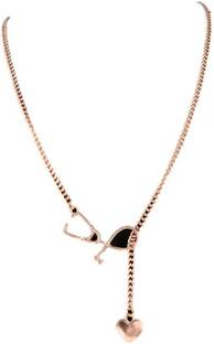Oomph Gold Tone Love Doctor Lariat Beads Gold-plated Plated Alloy Necklace