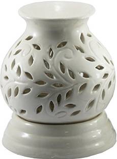 Lyallpur Stores Ceramic White Colour Pot shape Leaf Design Electric Aroma Diffuser with Fragrance Oil of 10ml Air Fragrance Diffuser Ceramic White Colour Pot shape Leaf Design Electric Aroma Diffuser with Fragrance Oil of 10ml Air Fragrance