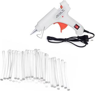 CRAFTYGUN 20 WATT FD-20W WHITE GLUE GUN (ON OFF SWITCH&INDICATOR) 50 ADHESIVE HOT GLUE STICKS Standard Temperature Corded Glue Gun