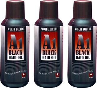 dr. वेलमैन भृंगराज, ब्राह्मी और ओलिव ऑइल (3 का पैक) के साथ A1 ब्लैक हेयर ऑइल केश तेल