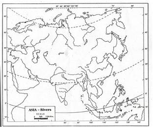 CRAFTWAFT RIVER MAP OF ASIA BLANK A4 67 gsm A4 paper