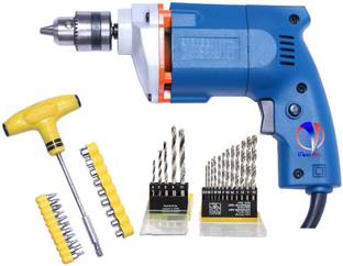 Mass Pro RX 1103 Electric Drill Machine 10mm With Screwdriver T-Bar & Drill Bits Pistol Grip Drill