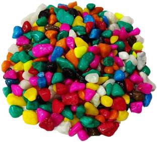 ReneReit Collection Shiny Glossy Crystal Color Gravel Pebbles Home Decorative Vase Filler Fish Aquarium Outdoor Unpolished Decorative Landscaping Garden Stone Marble Polished Asymmetrical Rock Pebbles