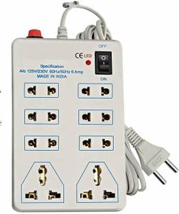 ESN 999 Multi Plug 8 in 1 Mini Power Strip / Extension cord with Fuse, ON / OFF switch and 3m lengthy wire 8  Socket Extension Boards