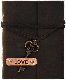 Rjkart LOVE embossed Leather Cover Diary With Key Lock A5 Diary Unruled 200 Pages