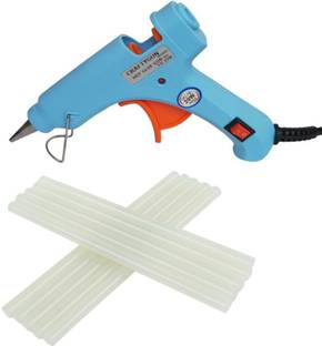 CRAFTYGUN SKY BLUE MINI 20 WATT - 10 GLUE STICKS OF 7MM SIZE Standard Temperature Corded Glue Gun